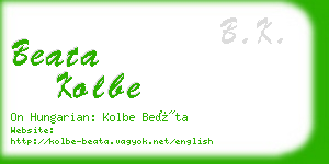 beata kolbe business card